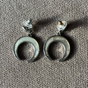 Elegant Silver Crescent Earrings